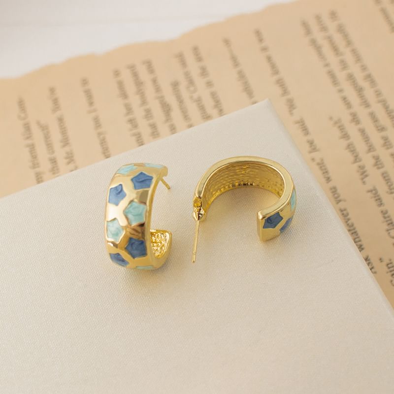 Earring Pattern Hoop Star Half