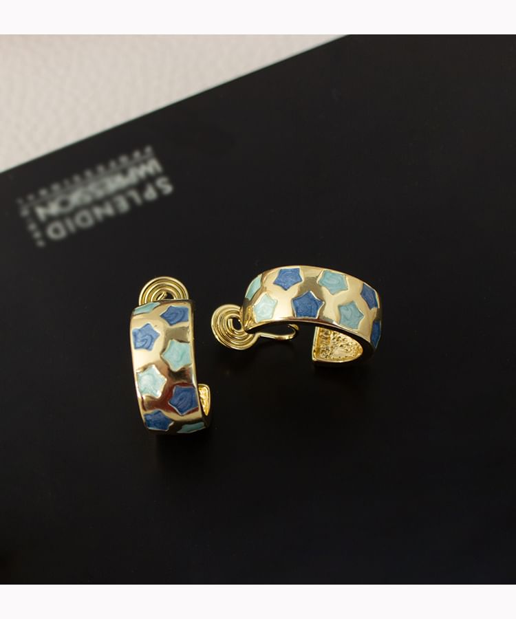 Earring Pattern Hoop Star Half