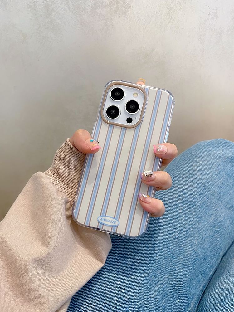 Case Faux Decoration Bow Pearl Striped Phone Adhesive Set /