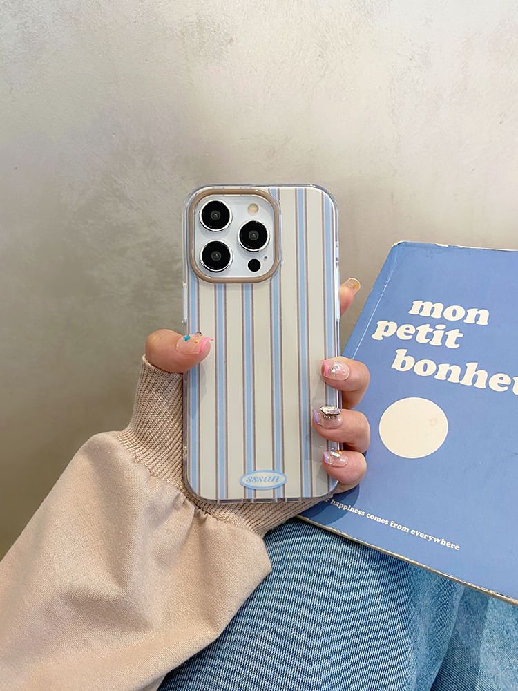 Case Faux Decoration Bow Pearl Striped Phone Adhesive Set /