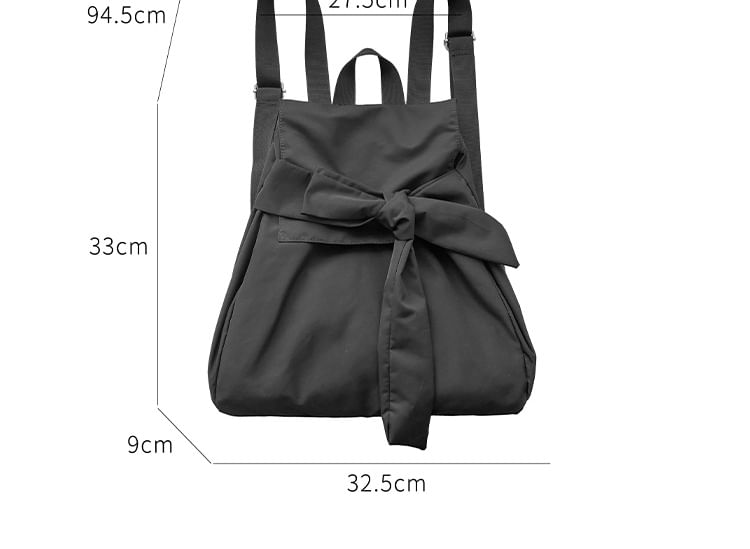 Backpack Nylon Plain Flap Bow