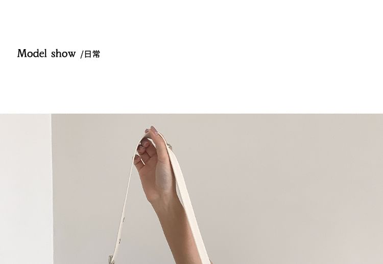Plain Bag Shoulder Leather Faux Buckled