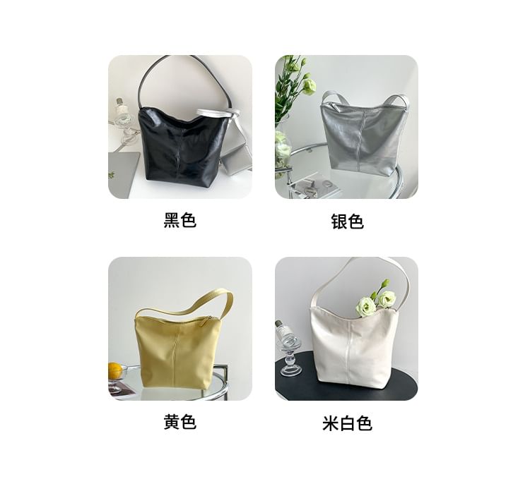 Bag Faux Leather Tote Plain