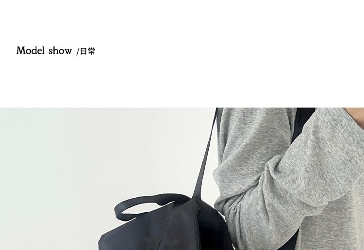 Flap Accent Bow Backpack Drawstring Plain Nylon