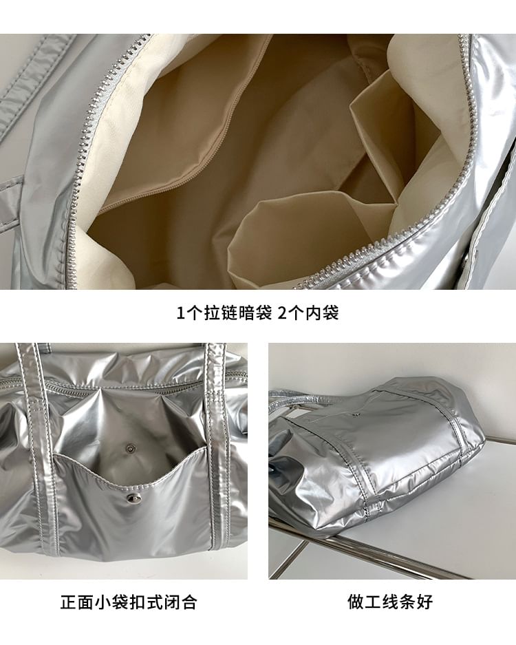 Nylon Plain Boston Bag