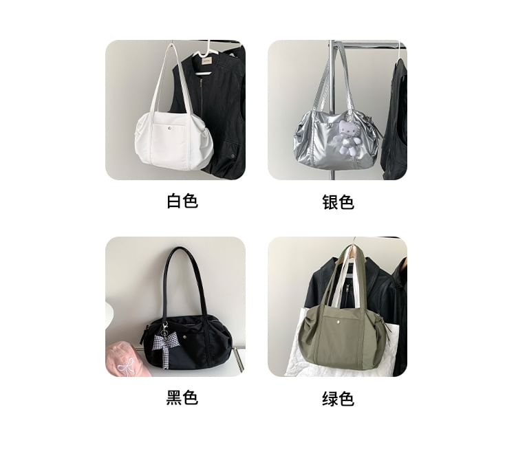 Nylon Plain Boston Bag