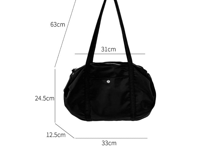 Nylon Plain Boston Bag