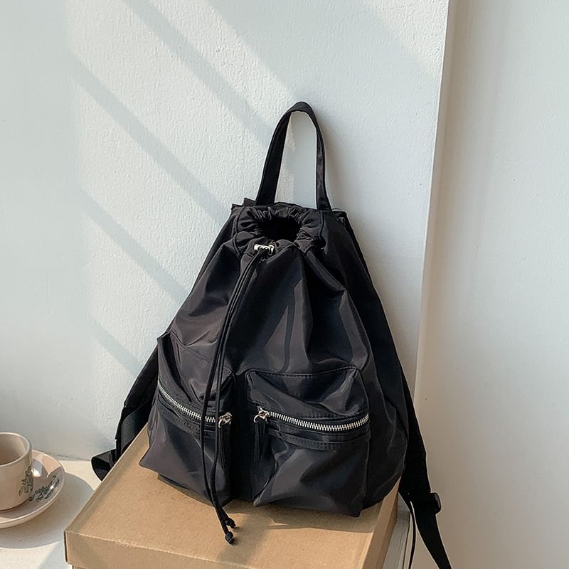 Backpack Nylon Plain Drawstring