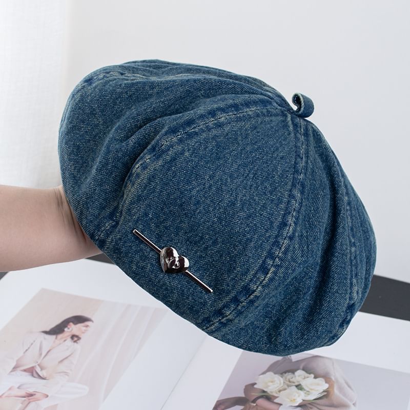 Washed Denim Beret