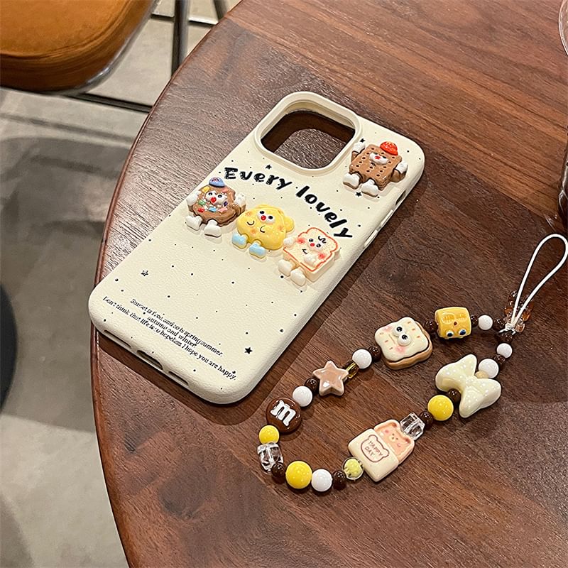 / Set Case Strap Food Cartoon Phone