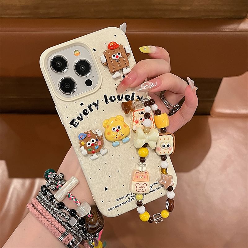 / Set Case Strap Food Cartoon Phone