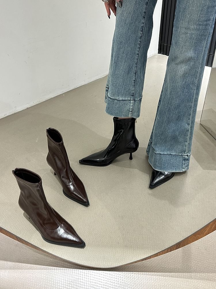 Short Pointy Heel Stiletto Boots