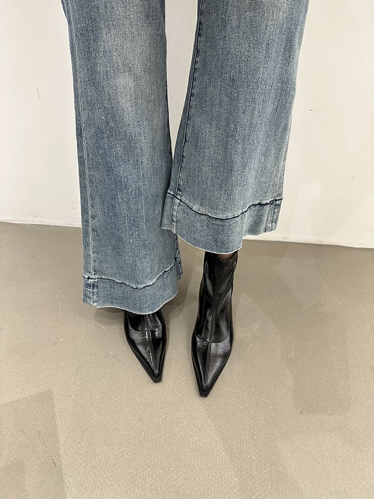 Short Pointy Heel Stiletto Boots