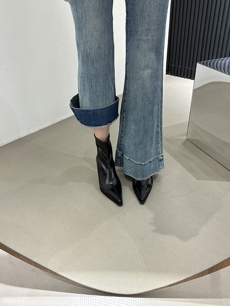 Short Pointy Heel Stiletto Boots