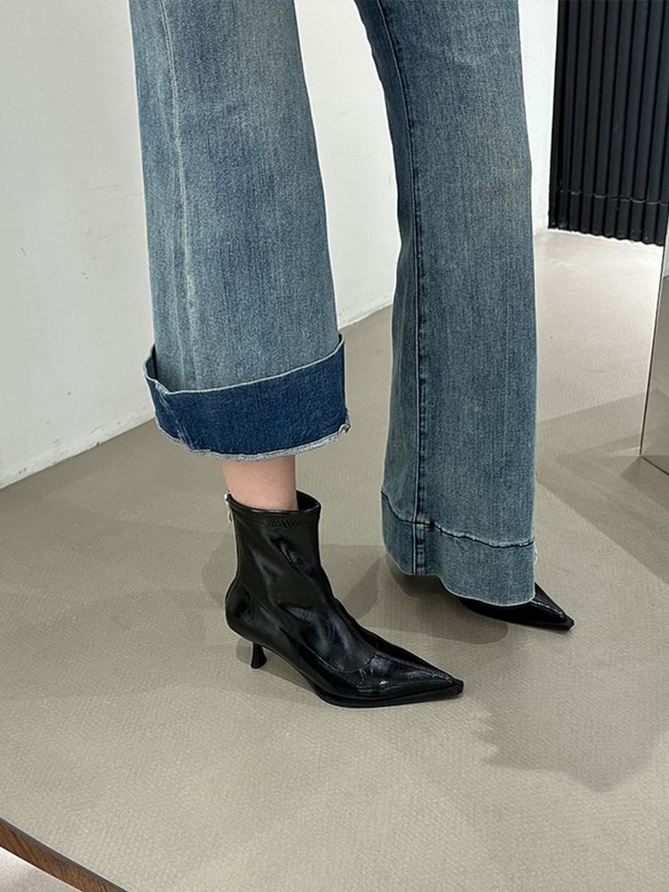Short Pointy Heel Stiletto Boots