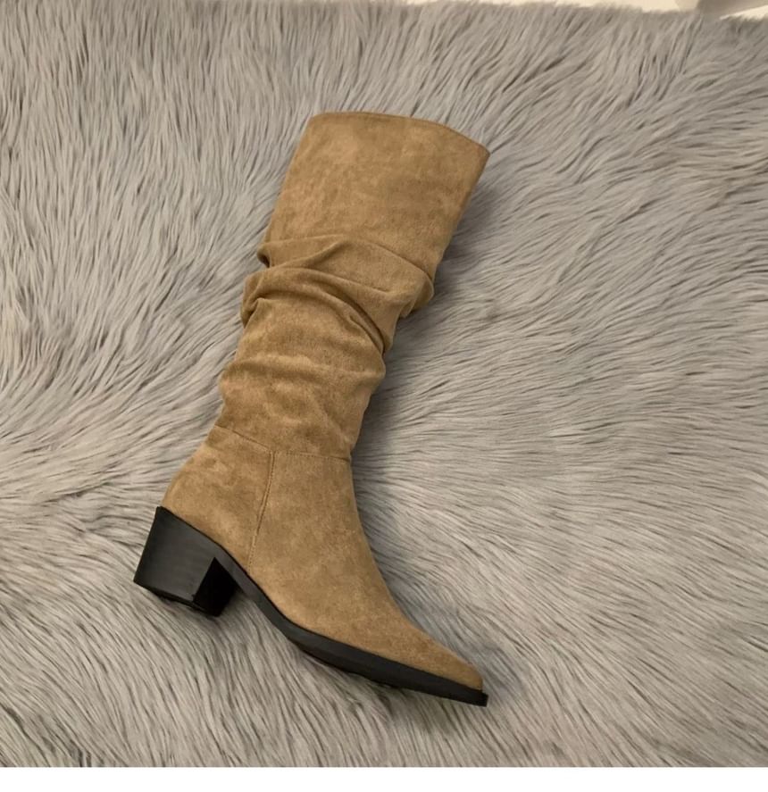 Tall Pointy Chunky Heel Boots