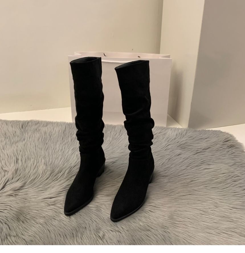 Tall Pointy Chunky Heel Boots