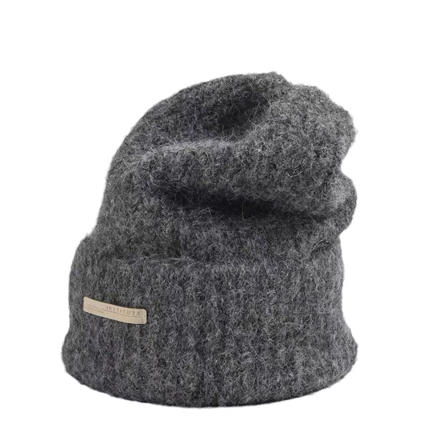Fuzzy Plain Beanie Knit