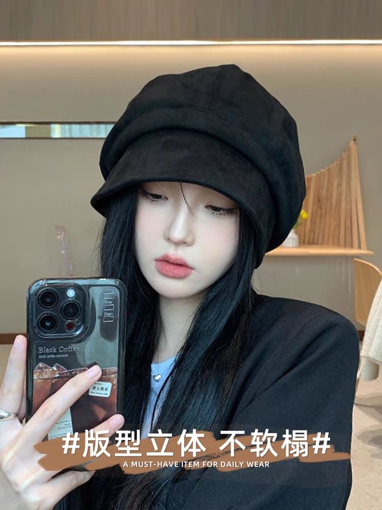 Cap Plain Newsboy Cotton