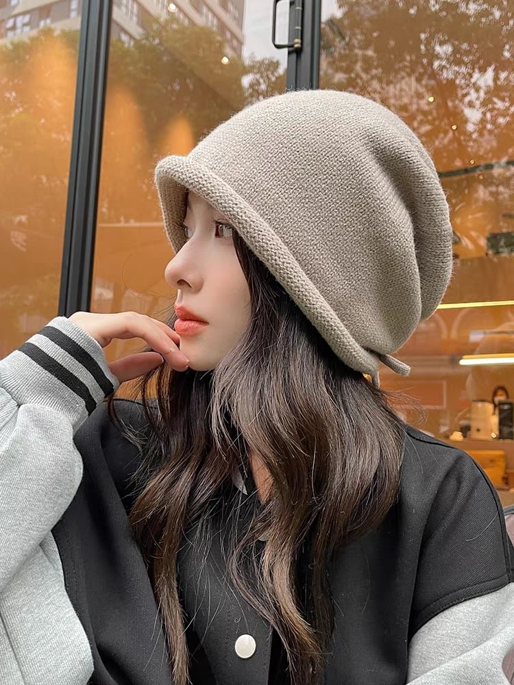 Beanie Bowknot Plain