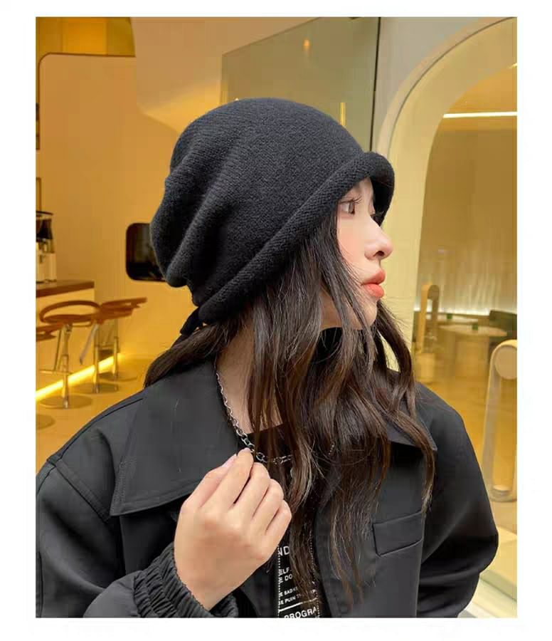 Beanie Bowknot Plain