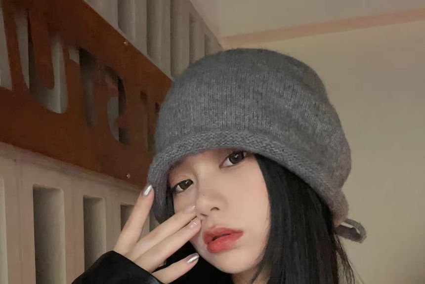 Beanie Bowknot Plain