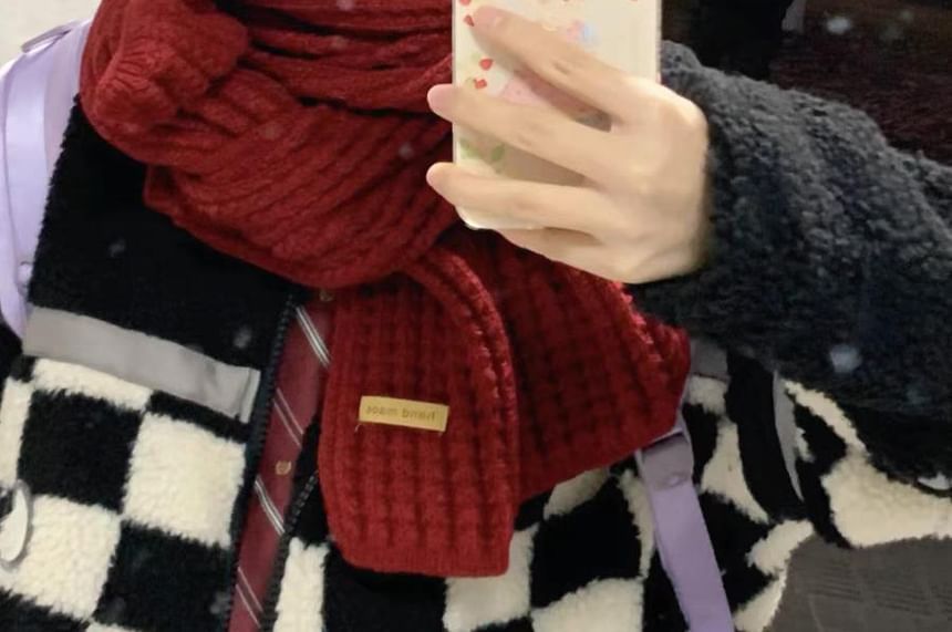 Knit Cable Plain Scarf