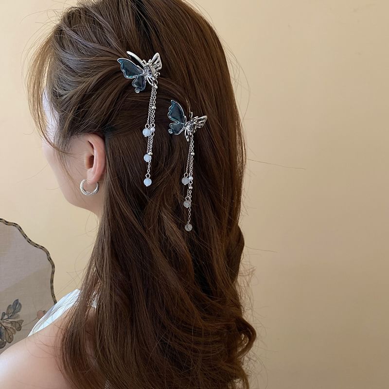 / Beaded Butterfly Clip Set Hair
