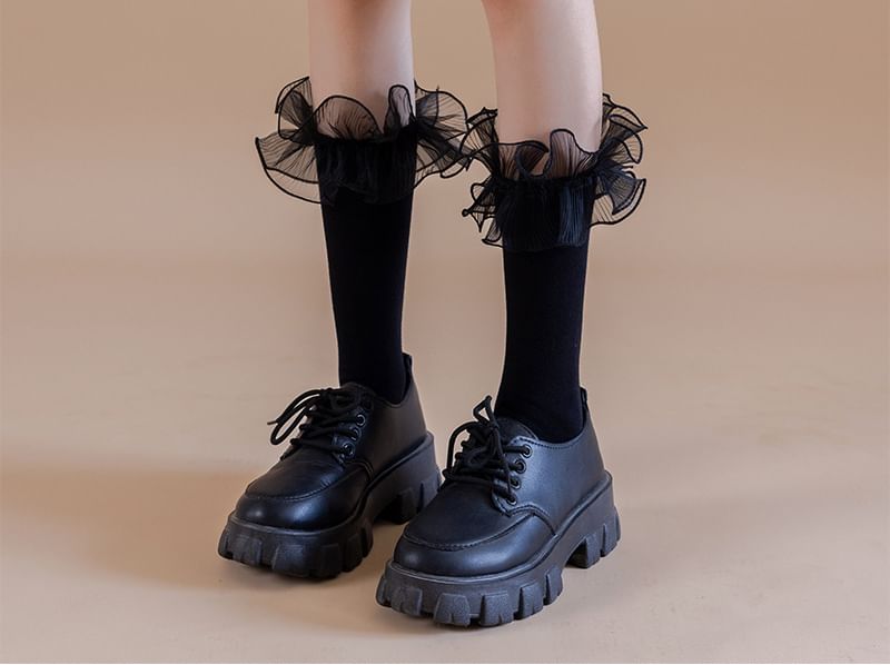 Plain Ruffle Socks