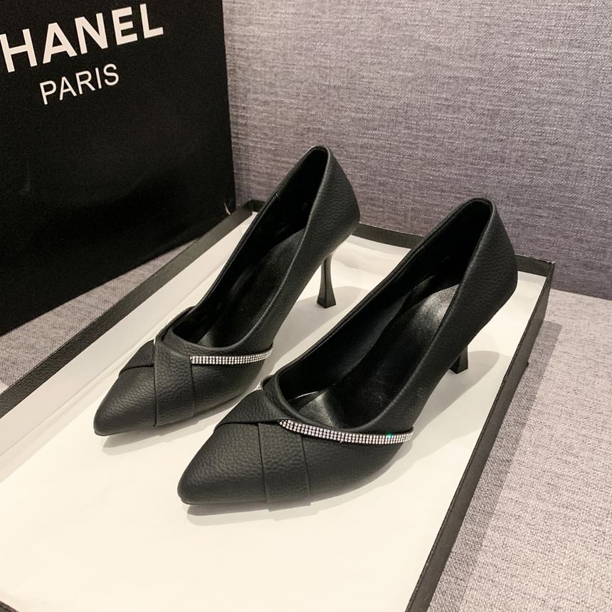 Heel Pumps High Rhinestone