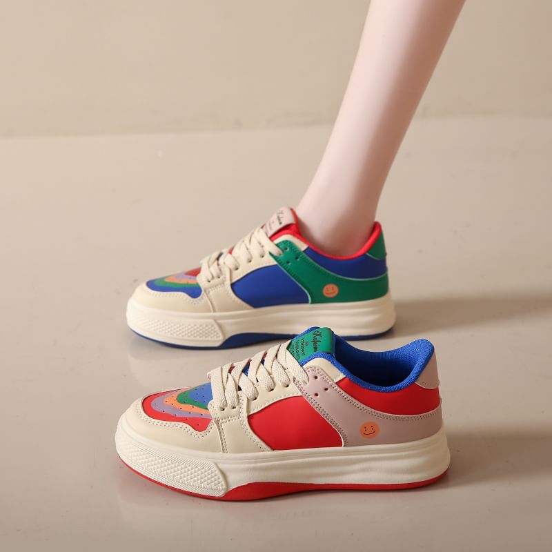 Block Color Sneakers Platform