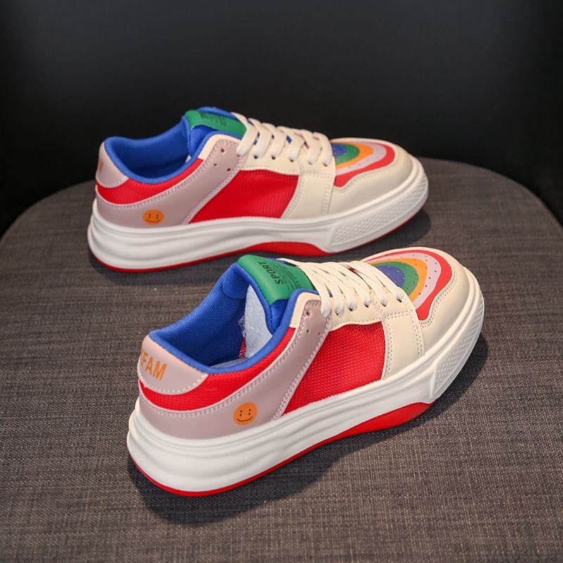 Block Color Sneakers Platform