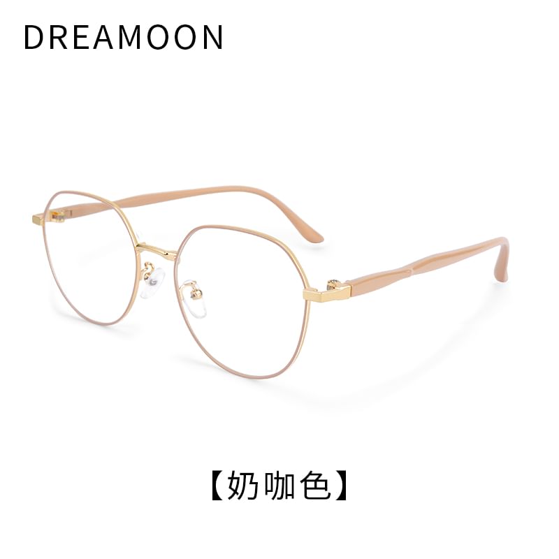 Blue Metal Round Eyeglasses Light Blocking Frame