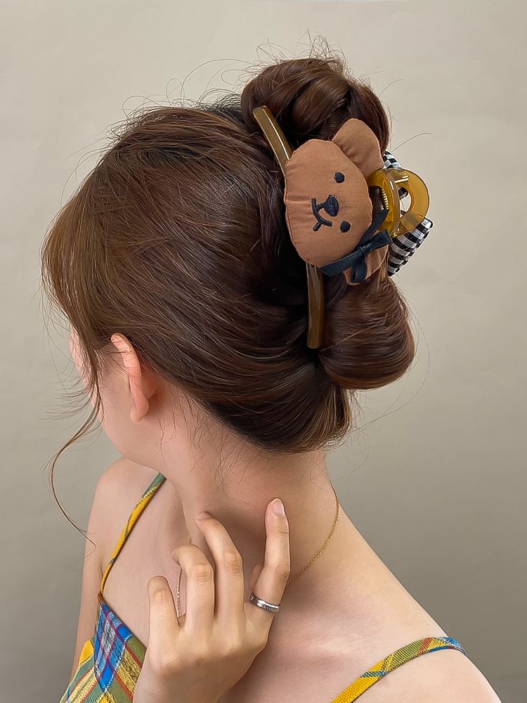 Bear Bow Hair Claw