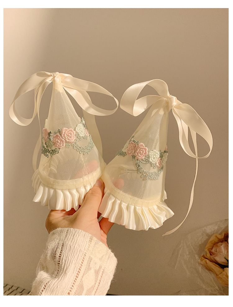 Party Embroidered Ruffle Hat