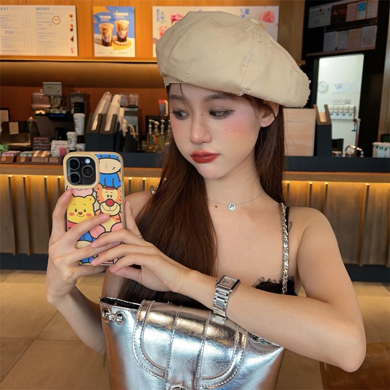 Beret Plain Distressed