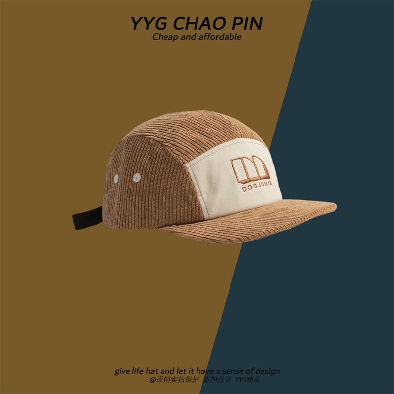 Embroidered Corduroy Cap Baseball Letter