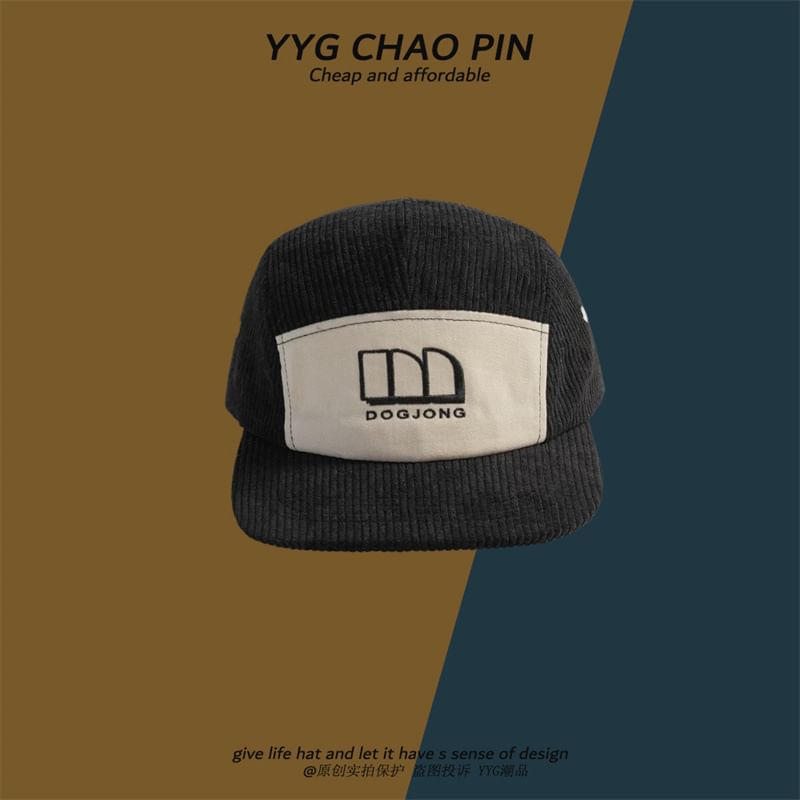 Embroidered Corduroy Cap Baseball Letter