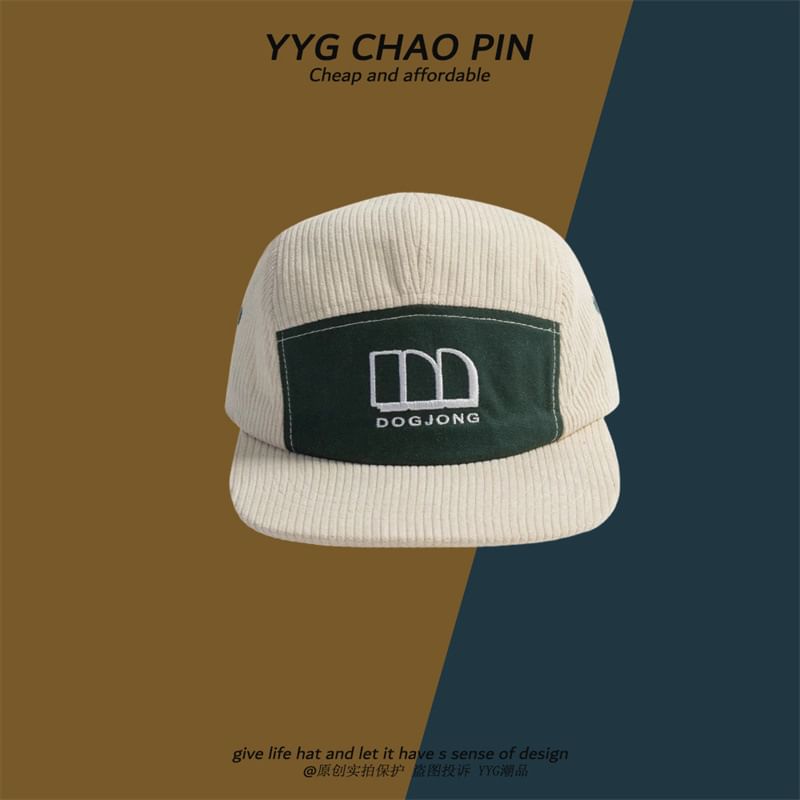 Embroidered Corduroy Cap Baseball Letter