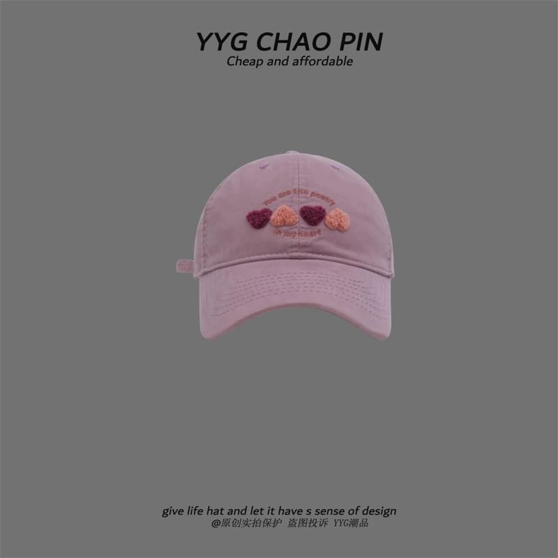 Cap Heart Embroidered Baseball