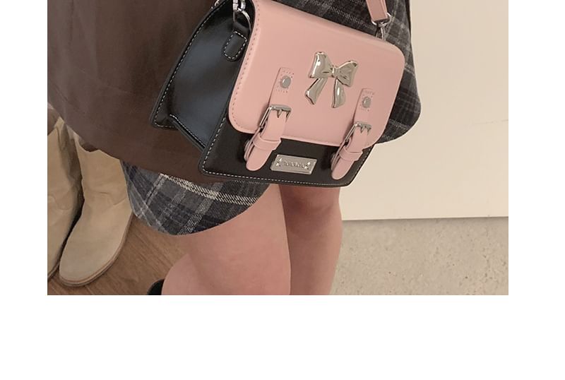 Bow Accent Buckled Satchel Bag