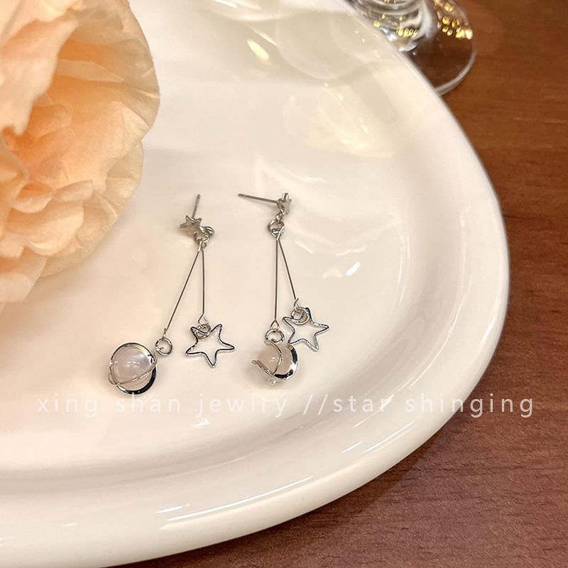 Earring Star Faux Alloy Dangle Gemstone
