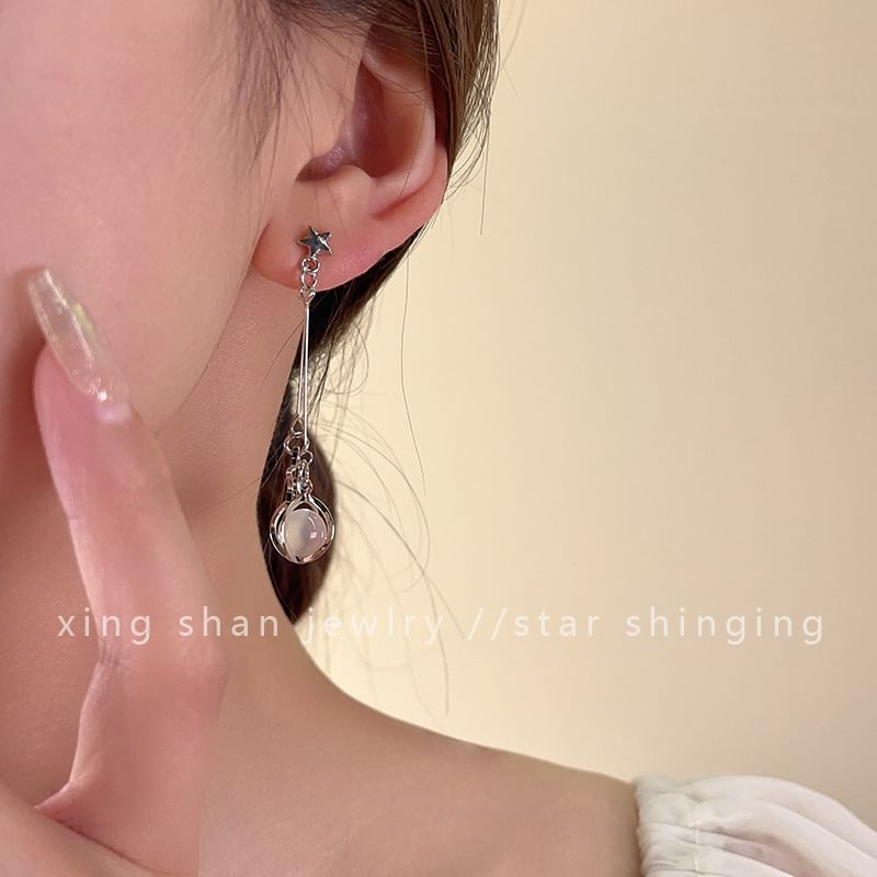 Earring Star Faux Alloy Dangle Gemstone