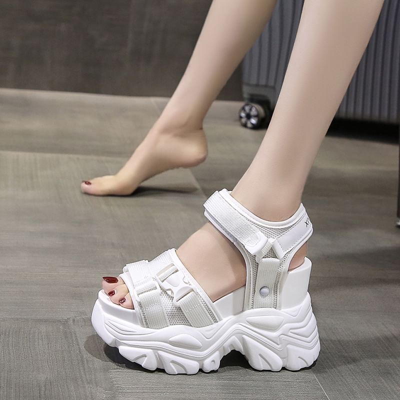 Platform Sandals Wedge Buckled