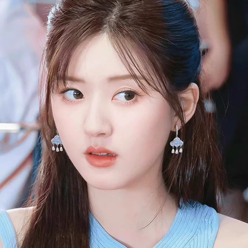 Fringed Drop Earring Cloud Huggie Rhinestone