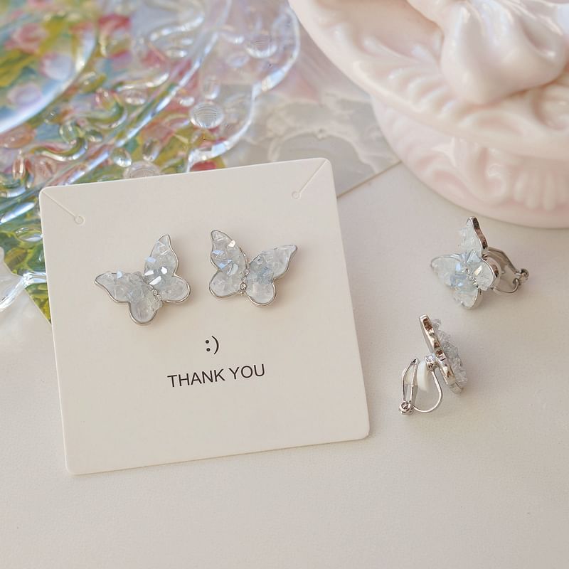 Clip-On / Butterfly Earring Faux Stud Crystal Ear