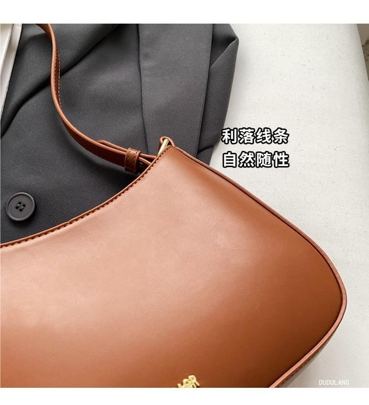 Faux Leather Bag Shoulder Plain