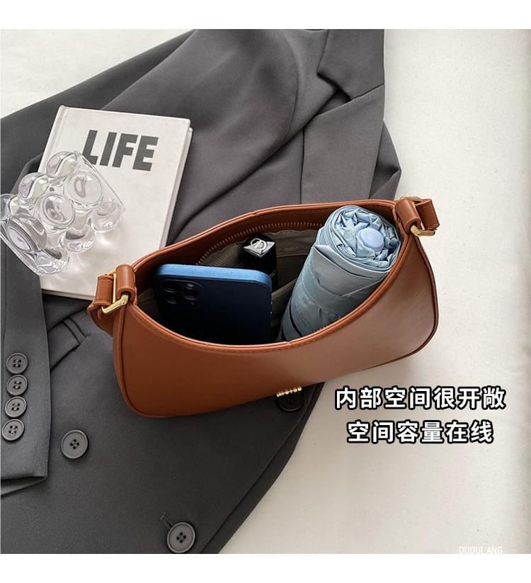 Faux Leather Bag Shoulder Plain