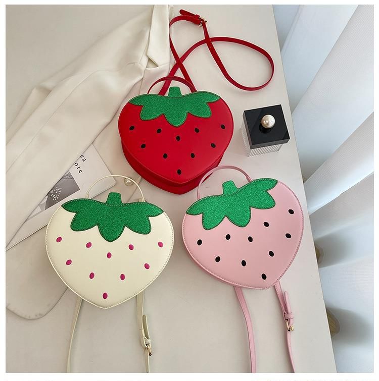 Bag Leather Faux Strawberry Crossbody
