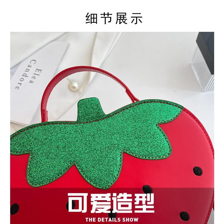 Bag Leather Faux Strawberry Crossbody